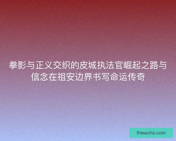 拳影与正义交织的皮城执法官崛起之路与信念在祖安边界书写命运传奇