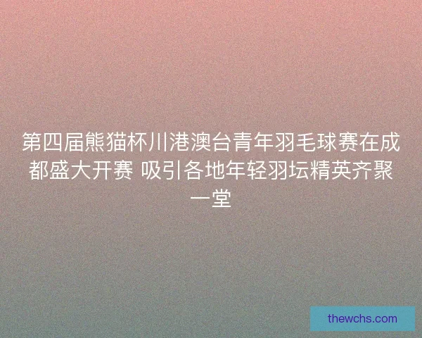 第四届熊猫杯川港澳台青年羽毛球赛在成都盛大开赛 吸引各地年轻羽坛精英齐聚一堂
